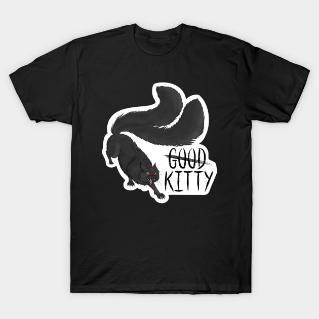 G̶o̶o̶d̶ Kitty Die-cut Long Hair Red Eyes T-Shirt by Encore Nevermore